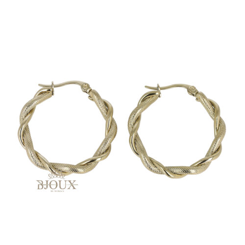 Orecchini cerchio treccia gold diam. 25