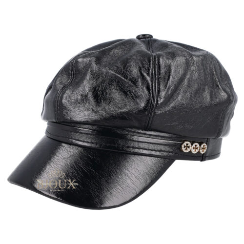 Cappello berretto con visiera black e applicazione