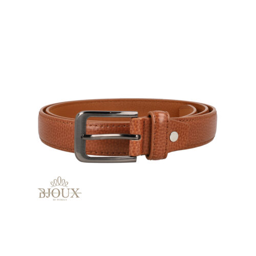 Cintura da uomo in ecopelle da 2,5 cm cuoio