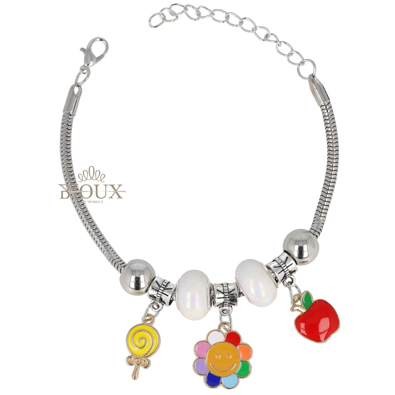 Bracciale bambina a spirale con fiori 