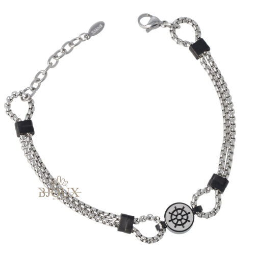 Bracciale uomo in acciaio bussolotto timone