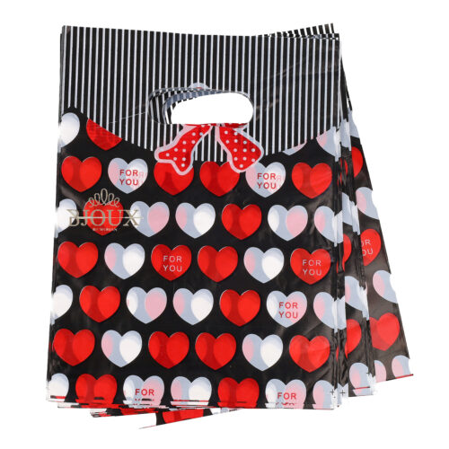 Busta pois cuori 100 pezzi in plastica 15x20