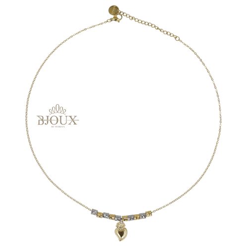 Collana con dadini e ciondolo cuore sacro