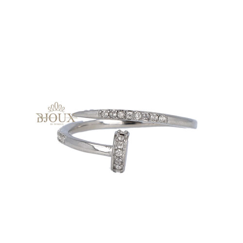 Anello chiodo in acciaio con strass