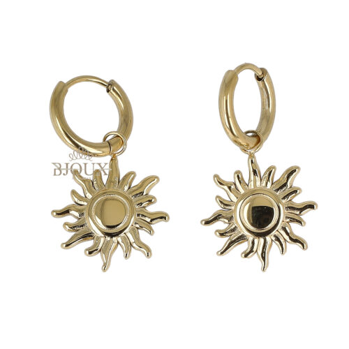 Orecchini mini hoops ciondolo sole