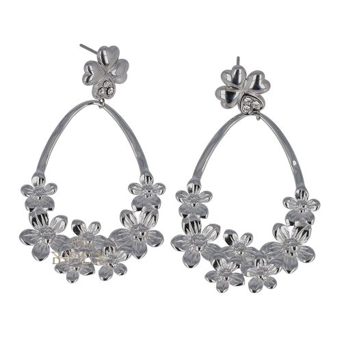 Orecchini quadrifogli e ovali con fiori