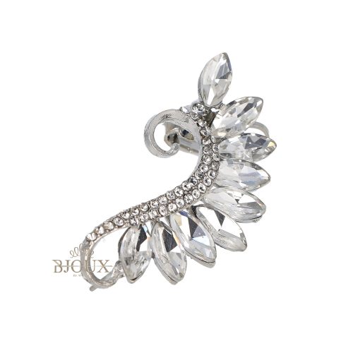 Orecchino earcuff strass con castoni goccia