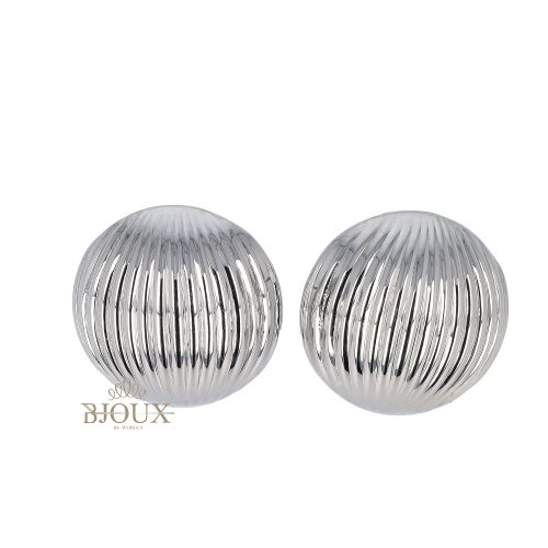 Orecchini bottoni rigato diam. 3 cm