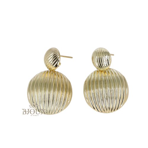 Orecchini bottoni rigato pendente diam. 22 mm