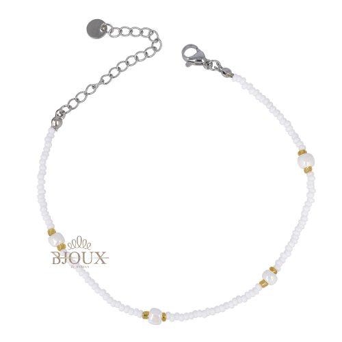 Cavigliera acciaio conteria colorata