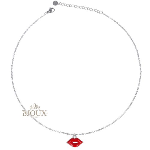 Collana catenina con pendente bacio