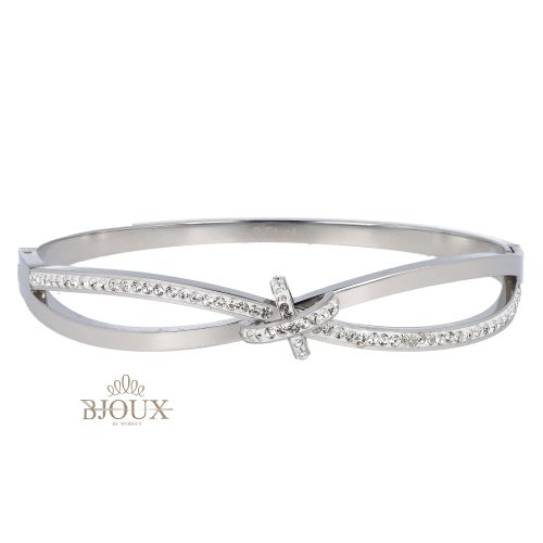 Bracciale manetta con nodo e strass