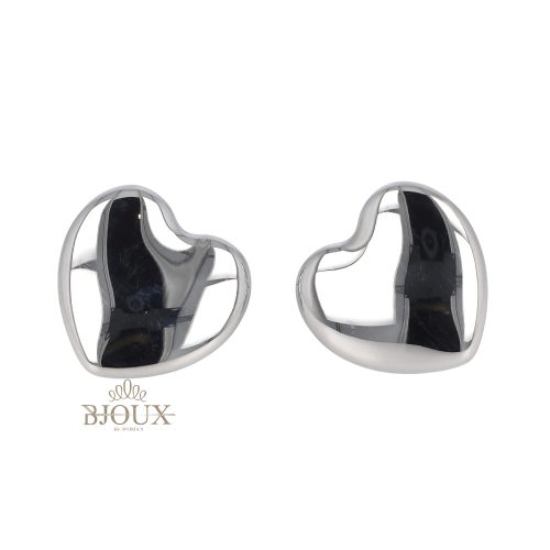 Orecchini cuori specchiati con perno