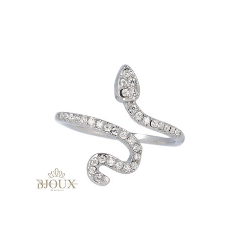 Anello regolabile con cobra strass