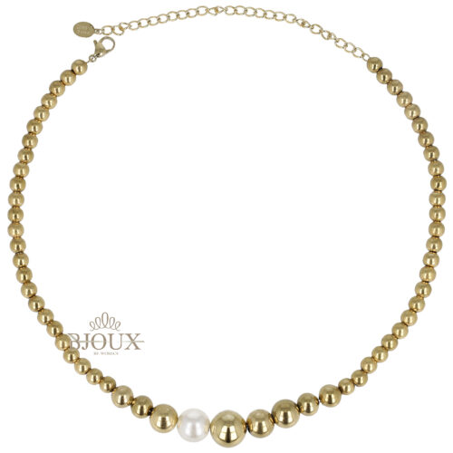 Collana sfere a gradazione con perla