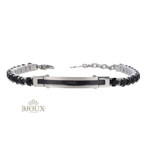 Bracciale uomo modello tennis con strass neri