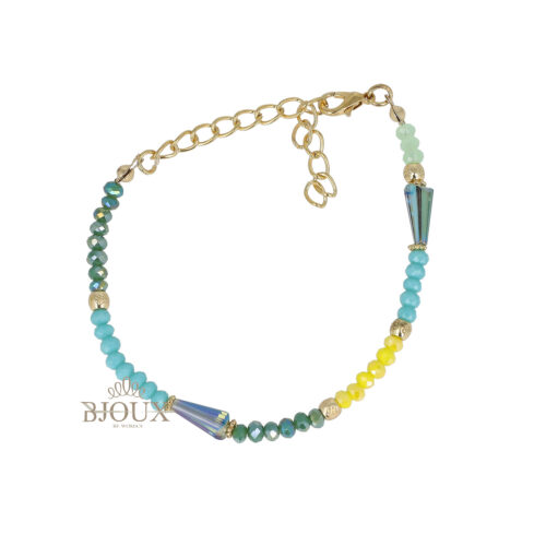 Cavigliera handmade con cristallini colorati