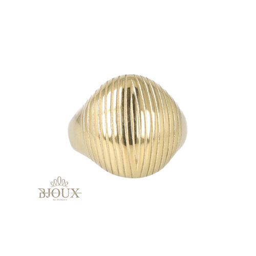 Anello acciaio regolabile forma rotonda rigatoCASS.A 9