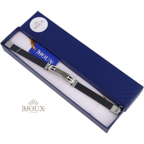 Bracciale targa motivo chiave greca rodio