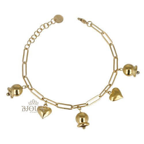 Bracciale charms campanelle e cuori