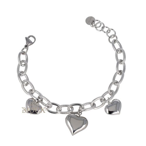 Bracciale groumette cuori in 3d