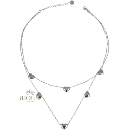 Collana due fili di cuori