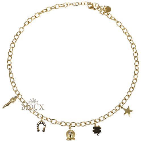 Collana acciaio con charms fortuna