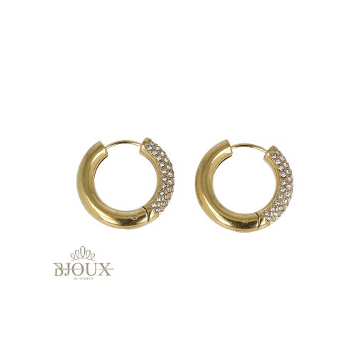 Orecchini cerchietti 15mm con strass laterali