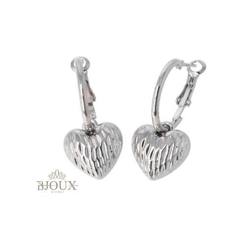 Orecchini cerchio con cuore rigato