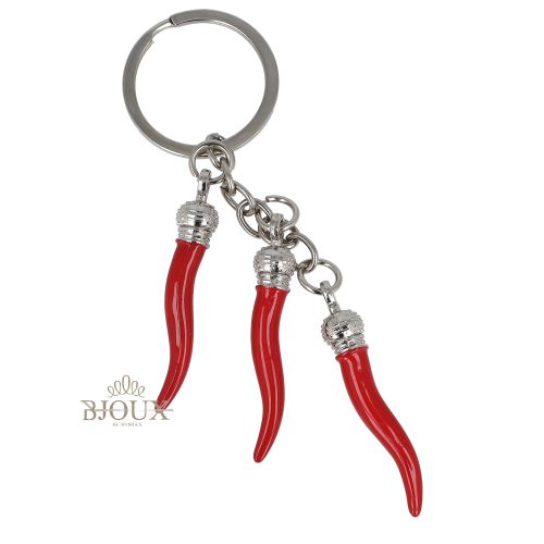 Portachiavi con 3 corni rossi