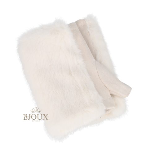 Guanto manicotto bianco con ecopelo