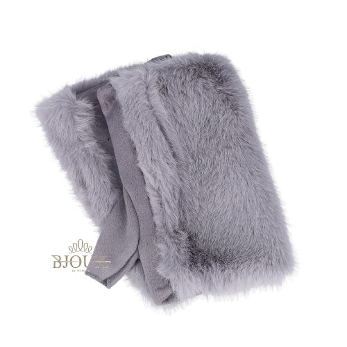 Guanto manicotto grigio con ecopelo