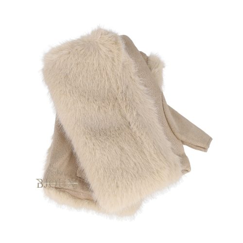 Guanto manicotto natural con ecopelo