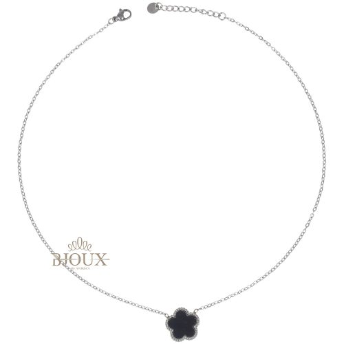 Collana catenina acciaio con fiore colorato smalto