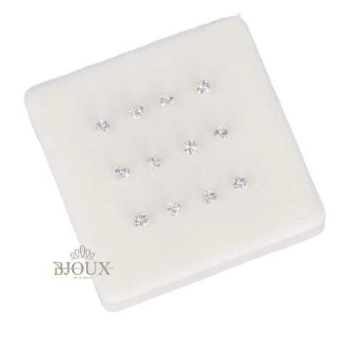 Orecchini da naso argento cuoricino punto luce 3 mm