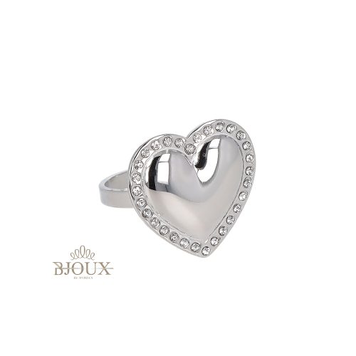Anello cuore con strass