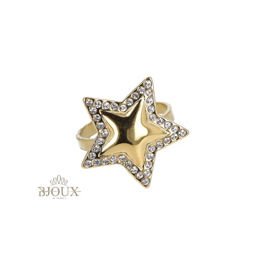 Anello stella con strass
