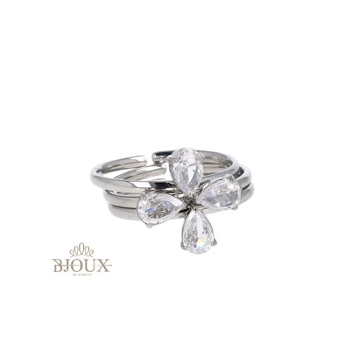 Anello tris fedine forma fiore