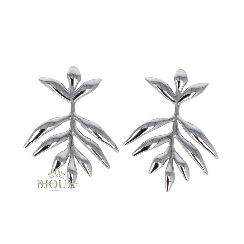 Orecchini foglie di ulivo in acciaio