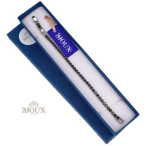 Bracciale unisex idea regalo con castoni neri 4mm