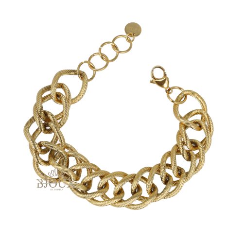 Bracciale catena anelli zigrinati