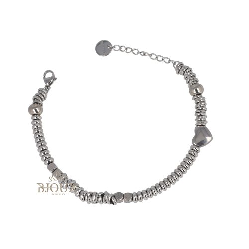 Bracciale pallini con cuore e anelli