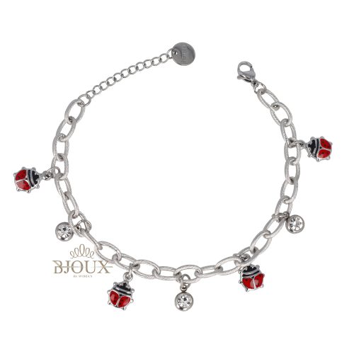 Bracciale catena con coccinelle e punti luce