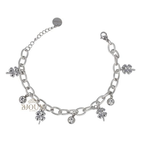 Bracciale catena quadrifogli e punti luce