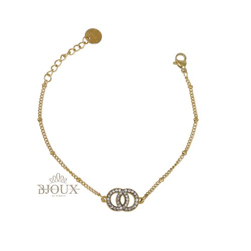 Bracciale con centrale unione strass