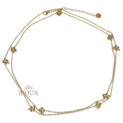 Collana lunga quadrifogli 3d