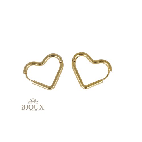 Orecchini cerchio a cuore in acciaio