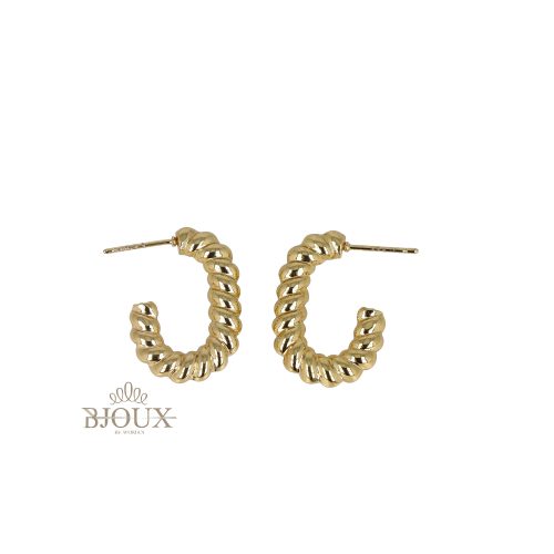 Orecchini ovali a treccia con perno