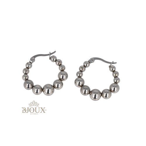 Orecchini cerchio in sfere acciaio