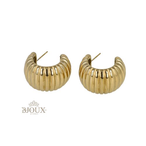 Orecchini hoop rigato doppio